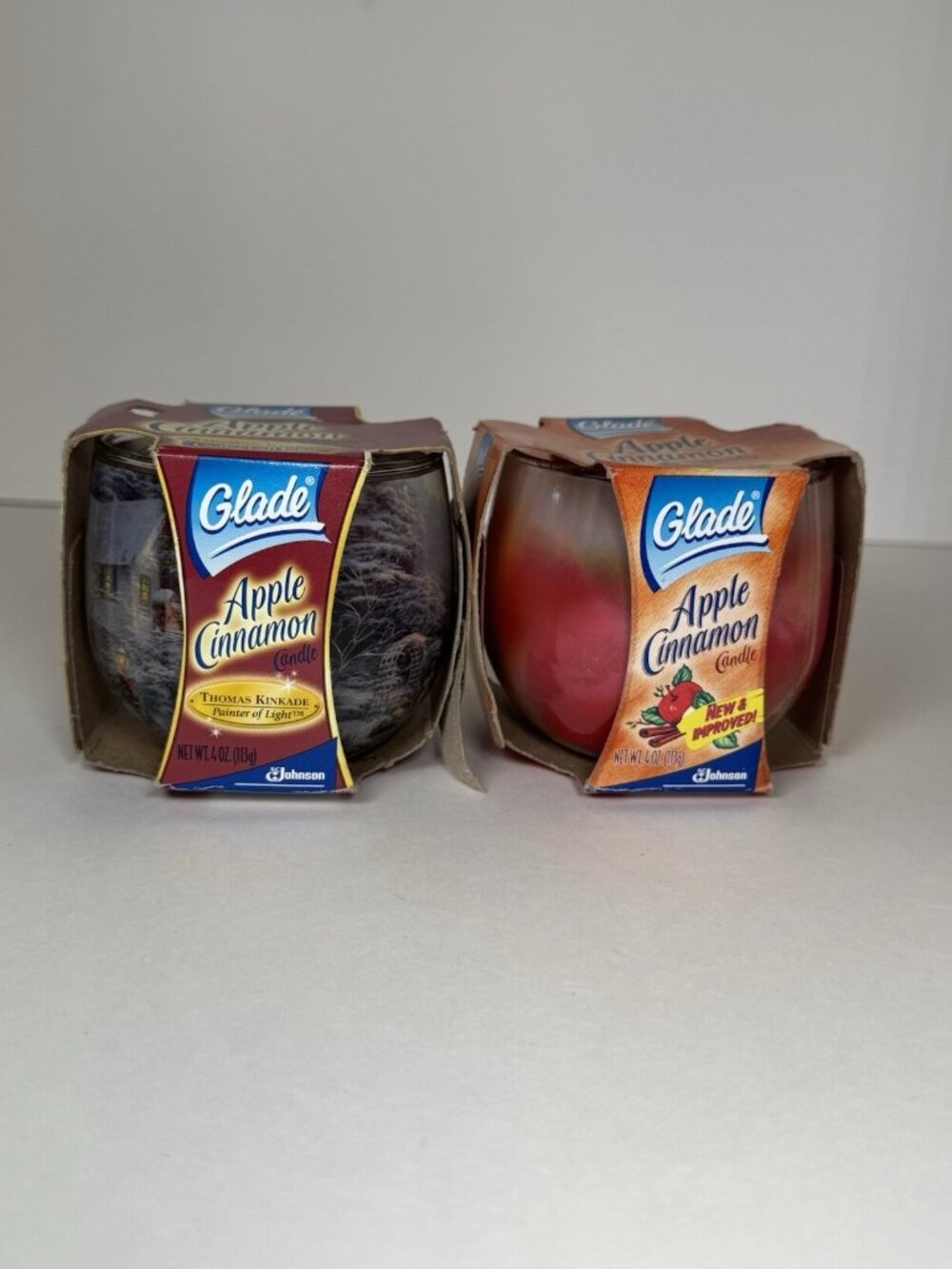 Lot 2 Vintage 2002 Glade Candle Scents Apple Cinnamon Y2K 4oz New Old Stock